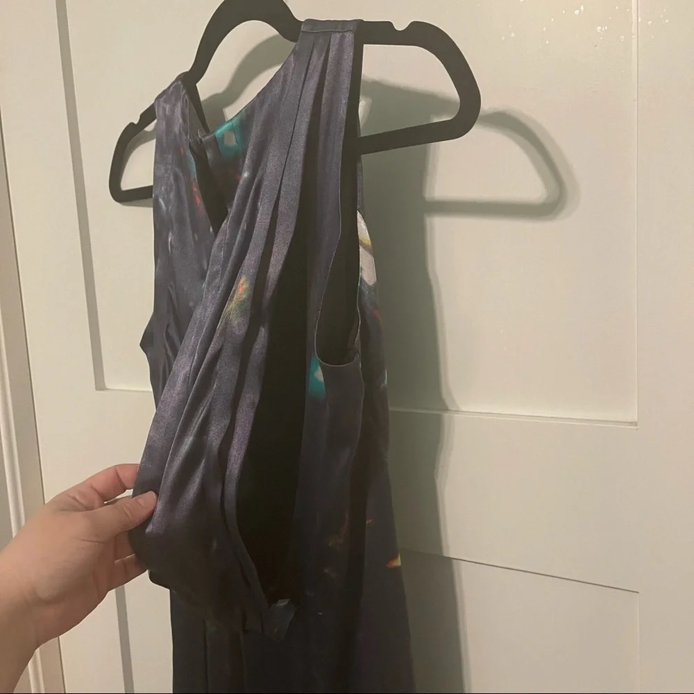 NWT H&M size 2 gorgeous blue purple silk blend dress gown with draped back! - Picture 11 of 13